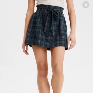 American Eagle Outfitters Green Plaid Mini Skirt